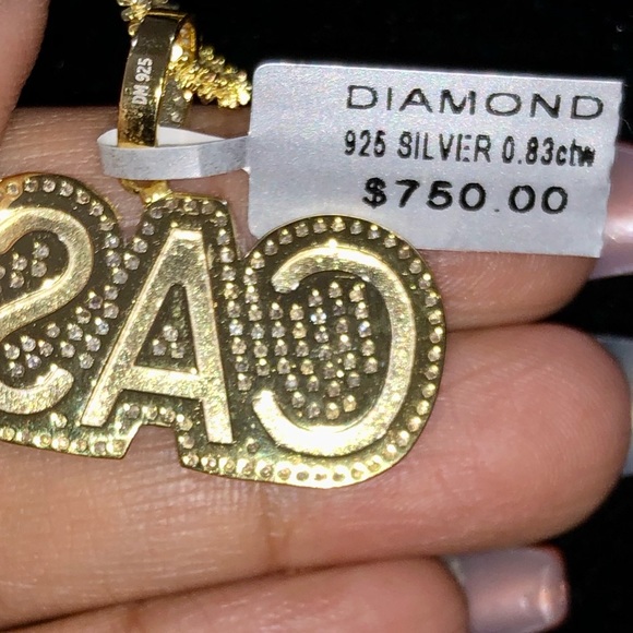 REAL DIAMOND custom made CASH pendant! NOT CZ SALE - Picture 4 of 4